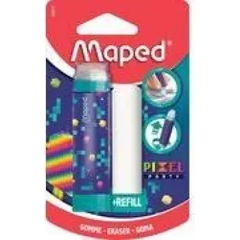 Maped Pixel Party radír utántöltéssel, rúzs formátum, buborékcsomagolás 152015