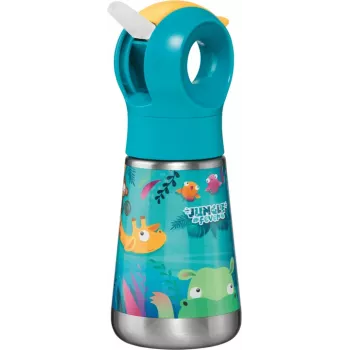 Maped PICNIK Jungle Fever hőszigetelt ivópalack, 350 ml, rozsdamentes acél, türkiz, szívószállal