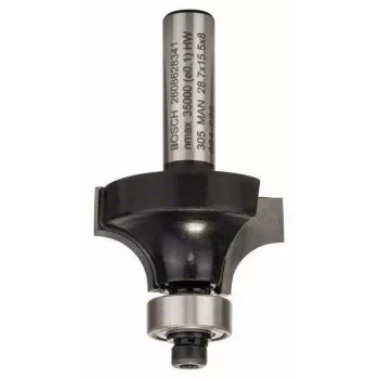Bosch Expert for Wood lekerekítő maró 8 mm szár, R1 8 mm, 15,5 mm vágóhossz, 53 mm teljes hossz 2608628341