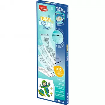 Maped Creativ LUMI BOARD Space utántöltő csomag - 35 átlátszó és tematikus lap LED fényasztalhoz 907097