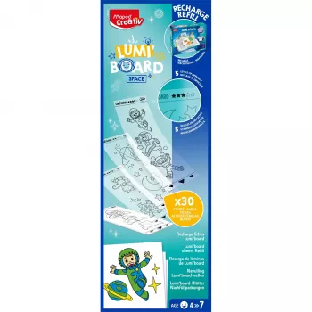 Maped Creativ LUMI BOARD Space utántöltő csomag - 35 átlátszó és tematikus lap LED fényasztalhoz 907097