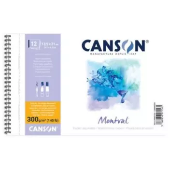 Canson Montval A4 akvarell blokk, 300 g/m², 12 lap, finom szemcsézet, spirálkötés, mikróperforált C200807160