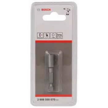 Bosch dugókulcs 1/4 inch hajtás 7 mm hatszögletű 50 mm hosszúság króm-vanádium acél 2608550070