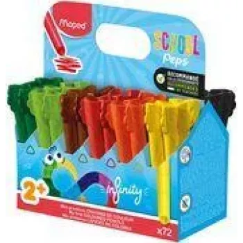 Maped Color'Peps Infinity háromszögletű színes ceruza készlet, 72 különböző szín, tömör bél, törésálló, 8x tovább tart, mint a jumbo színes ceruzák 864602