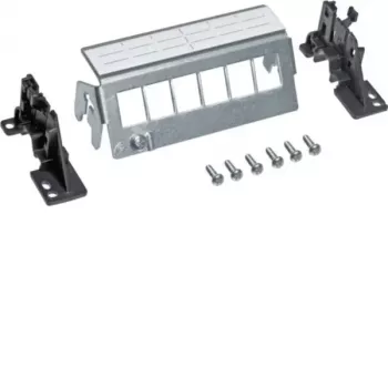Hager FZ06MK 6 portos Cat.6a árnyékolt Keystone patch panel, szürke