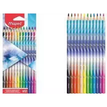 Maped ARCTIC háromszögletű színes ceruzák, 12 különböző szín, puha törésálló bél, kartondoboz 831734