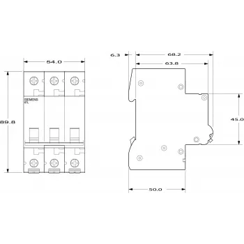 SIEMENS 5TL13910 szakaszolókapcsoló 100A 3-pólusú 400V AC DIN-sín