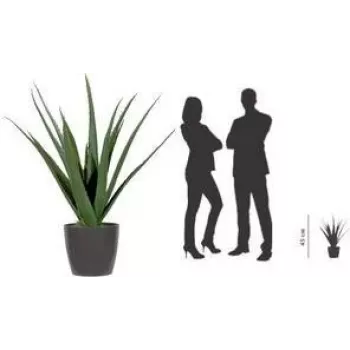 PAPERFLOW mű aloe vera növény, 450 mm, polietilén levelek, műanyag szár, zöld, 1 darab (PAALOE45)