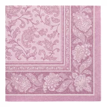 PAPSTAR ROYAL Collection Ornaments szalvéták, lila, 4 rétegű, 400 x 400 mm, 1/4 hajtás, 50 db 37025