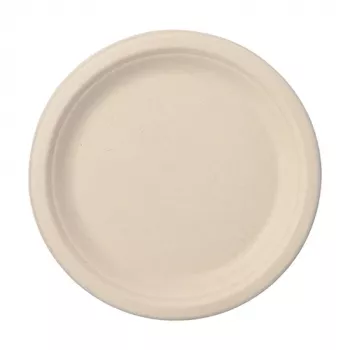 PAPSTAR Pure cukornád tányér, kerek, 230 mm, 50 db, komposztálható, mikrohullámú sütőben használható 89866