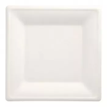 PAPSTAR pure négyzet alakú cukornád tányérok 260 x 260 mm, 12 darabos csomag, komposztálható, mikrohullámú sütőben használható 89755