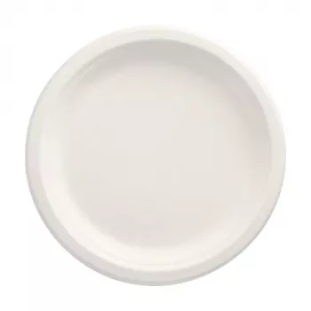 PAPSTAR pure cukornád tányér kerek 230 mm 12 darabos csomag komposztálható mikrohullámú sütőben használható 89748