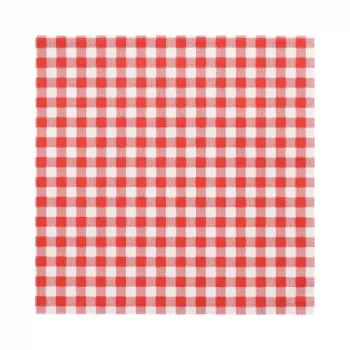 PAPSTAR Vichy-kockás piros papír zsebkendő, 330 x 330 mm, 3 rétegű, 1/4 hajtás, 20 darab 82763