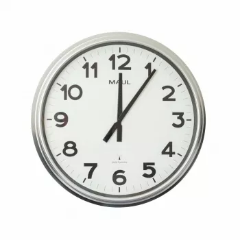 MAUL MAULride rádióvezérlésű falióra, 610 mm átmérő, ezüst műanyag keret 9056195