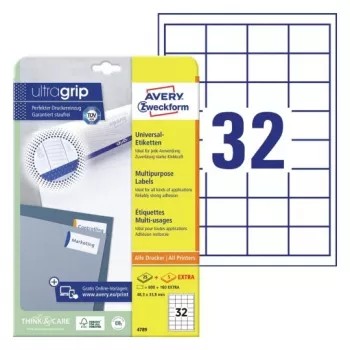 AVERY univerzális címkék 48,3 x 33,8 mm fehér UltraGrip technológiával (480 darabos csomag) 4789