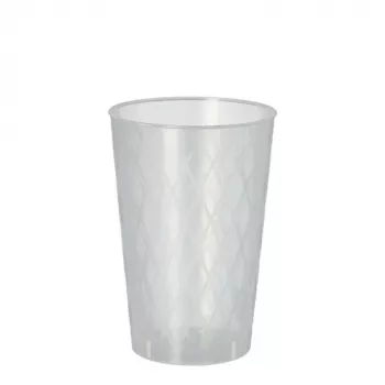 PAPSTAR újrahasználható pohár, 0,25 L, átlátszó, 40 darabos csomag, átmérő 70 mm, magasság 105 mm, mosogatógépben mosható (89820)