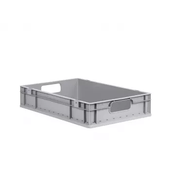allit ProfiPlus EuroEco O612 szürke eurobox 600x400x120 mm, 24 L, PP, nyitott fogantyúk, egymásra rakható 456809