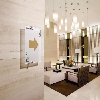 DURABLE CRYSTAL SIGN A4 álló formátum ajtótábla-készlet, átlátszó akril, csavarozható 482519