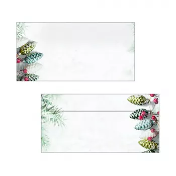 Sigel DU177 Christmas Garland boríték DIN hosszú (DL, 110 x 220 mm), ablak nélkül, fehér/zöld, 90 g/m², 50 db