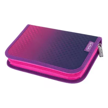 HERLITZ Schlamperetui Dip Dye rózsaszín/lila, 31 részes, poliészter, 205 x 140 x 38 mm, 2 fedél, cipzár 400205910