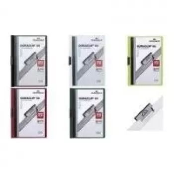 DURABLE DURACLIP ORIGINAL 60 A4 iratcsipesz fémkapoccsal, átlátszó előlap, fekete hátlap, 5 darabos csomag 2238-01