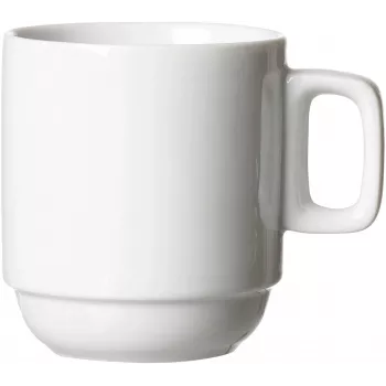 Ritzenhoff & Breker BIANCO fehér porcelán kávéscsészék, 245 ml, 6 darabos készlet, egymásra rakható, mosogatógépben és mikrohullámú sütőben használható 429848