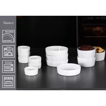 Ritzenhoff & Breker BIANCO sütőformácska-készlet, 245 ml, 4 részes, porcelán, fehér 431452