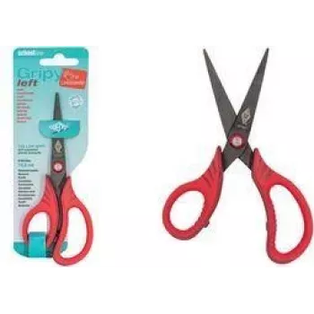 WEDO Gripy Left-Handed Craft Scissors, Pointed Tip, 145 mm, Red 771671