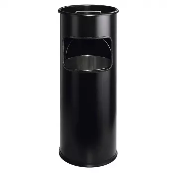 DURABLE fém hulladékgyűjtő 17L kerek hamutartóval, fekete 333001