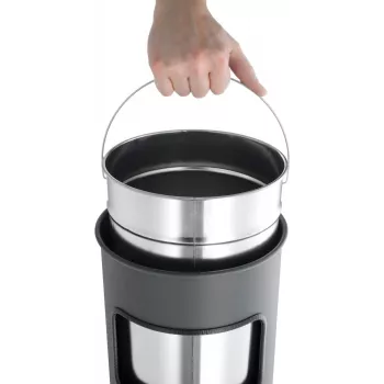 DURABLE fém hulladékgyűjtő 17L kerek hamutartóval, fekete 333001