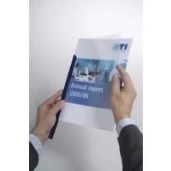 DURABLE A4 szorító-kötőcsíkok, 100 lap kapacitás, átlátszó PP, 50 darabos csomag 293919