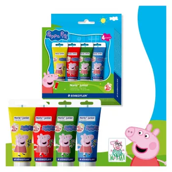 STAEDTLER Noris junior Peppa Pig Finger Paints, 4 x 150 ml, from 2 Years 8814 L1