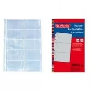 HERLITZ névjegykártya-tokok, DIN A4, 10 rekesz tokonként, átlátszó, 10 darabos csomag 5894209