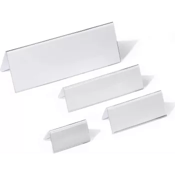 DURABLE asztali névtábla-tartó asztali állvány 61/122x210 mm akril 10 darab 803419