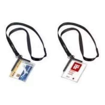DURABLE 820758 átlátszó ID-kártyatartó csipesszel és tűvel, 10 darabos csomag