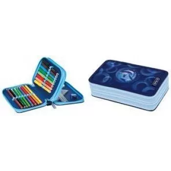 HERLITZ Dolphin Ride kétrekeszes tolltartó, 23 részes töltettel, cipzár, színes bélés 400205858