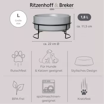 Ritzenhoff & Breker TARO tálkészlet 1,8L szürke kőcserép kerámia 450484
