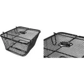 FISCHER PLUS Safe kerékpár hátsó kosár, finom szövésű acélhuzal, fekete, 24 L, 10 kg 50655
