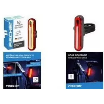 FISCHER FAHRRAD LED kerékpár-hátsó lámpa, újratölthető, fekete/piros 50089:FISCHER