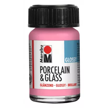 Marabu porcelán- és üvegfesték, fényes rózsaszín, 15 ml, beégetés nélkül 11150039133