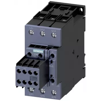 SIEMENS kontaktor AC-3 22kW/400V 2NO+2NC 230V AC 50A S2 csavaros kapcsok (3RT20361AP04)