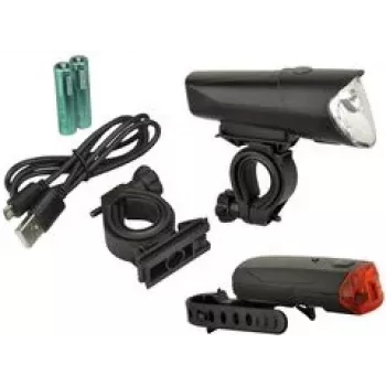 FISCHER kerékpár LED-világítás szett 40/20/10 lux, StVZO engedélyezett, fekete (85346)