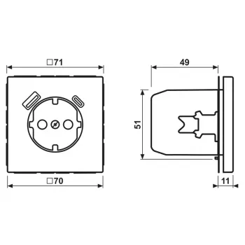 JUNG LS 1520-15 CA LG SCHUKO aljzat 16 A USB-töltővel 1 x Type-A + 1 x Type-C, Safety Plus, LS sorozat, világosszürke
