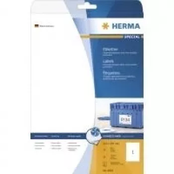 HERMA Special 4824 tartós öntapadós matt bevonatú iratrendező-gerinccímkék, fehér, A4, 25 lap, 100 címke