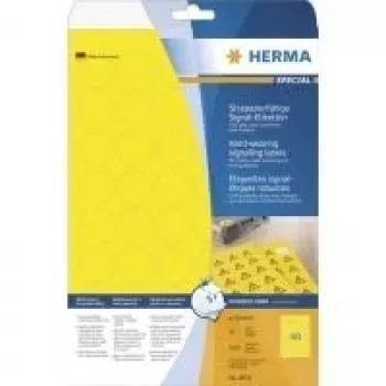 HERMA Special 8034 öntapadós időjárásálló matt fóliacímkék kültéri használatra, sárga, 30 x 30 mm, 1200 címke (25 lap x 48)