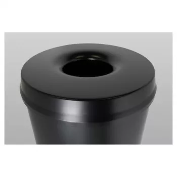 HELIT H2515695 acél hulladékgyűjtő lángoltó fejjel, 30 L, fekete, kerek, Ø335 x 470 mm