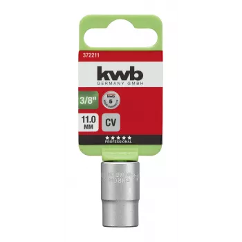 kwb 372211 dugókulcs betét 11 mm 3/8 inch meghajtás, króm-vanádium acél, 6-szög