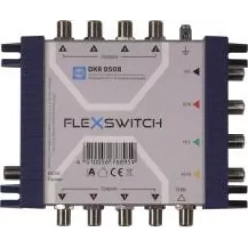 WISI FLEXSWITCH DXR0508 multiswitch 5 be 8 vevőtáplált passzív kaszkádolható