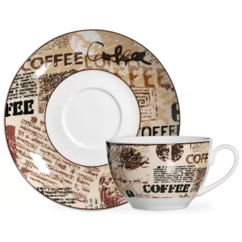 Ritzenhoff & Breker CREMA cappuccino-készlet, 4 részes, porcelán, mintanyomás, mosogatógépben mosható 422108