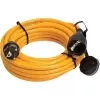 AS Schwabe 25 m narancssárga gumi hosszabbító kábel védőérintkezős dugóval és csatlakozóval, 3G1,5 mm², IP44, 16 A, 230 V 59225